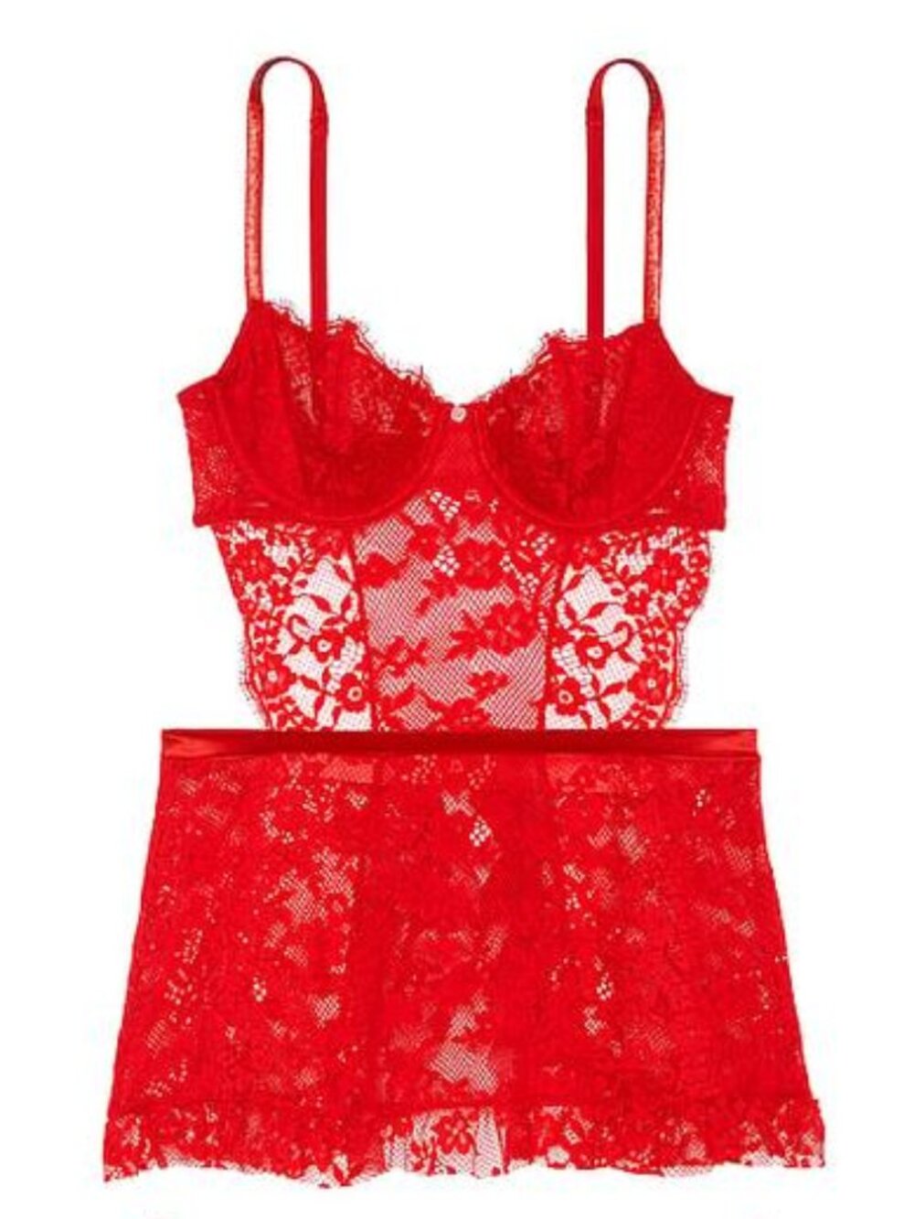 New! Victoria’s Secret Wicked Twinkle Lace Unlined Apron Lingerie L 34443